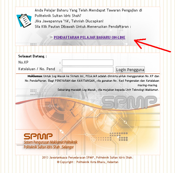 Spmp poli nilai login